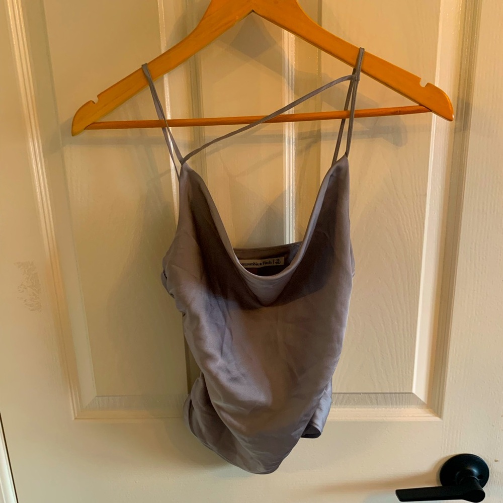 A&F silk tank top in grey